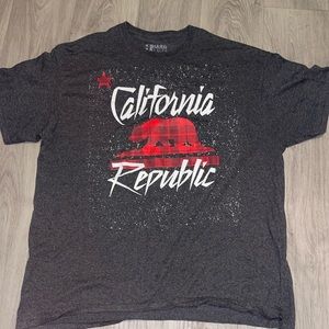 Hard Ten Clothing Co Dark Gray California Republic Classic Bear Embossed Logo XL